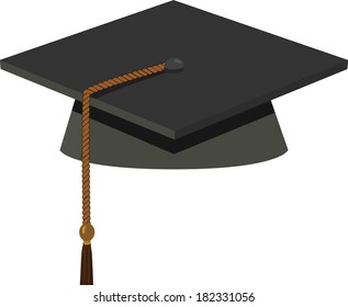 EPS 10 Vector Illustration of Graduation Cap - Black Mortarboard