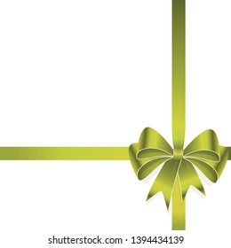 EPS 10 vector illustration of green colored ribbon bow isolated on white background