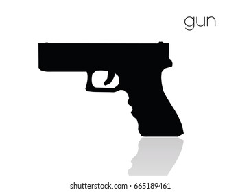 EPS 10 vector illustration of gun silhouette on white background