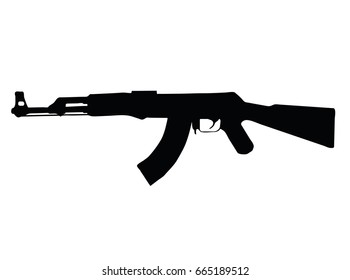 EPS 10 vector illustration of gun silhouette on white background