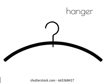 EPS 10 vector illustration of hanger silhouette on white background
