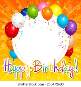 EPS 10 Vector illustration of happy birthday card. Used opacity and blending mode. Objects are layered.