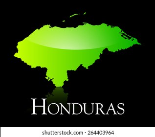 EPS 10 Vector illustration of Honduras green shiny map. Used transparency.