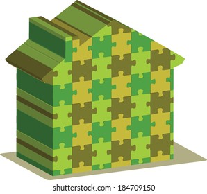 EPS 10 Vector Illustration of House puzzle