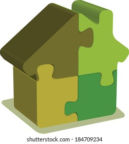EPS 10 Vector Illustration of House puzzle