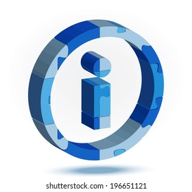 EPS 10 Vector Illustration of info icon in puzzle 