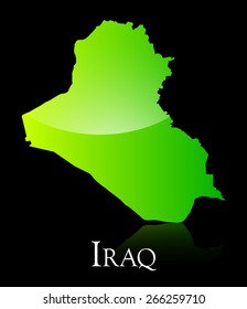 EPS 10 Vector illustration of Iraq green shiny map. Used transparency.
