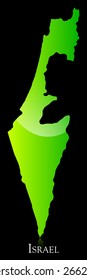 EPS 10 Vector illustration of Israel green shiny map. Used transparency.