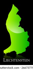 EPS 10 Vector illustration of Liechtenstein green shiny map. Used transparency.