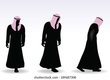 EPS 10 Vector Illustration of man in middle east style clothing dress