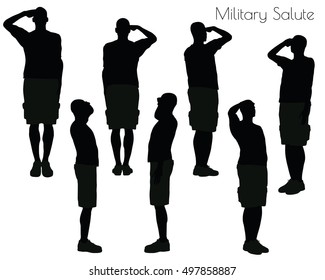 EPS 10 vector illustration of a man in salute pose on white background
