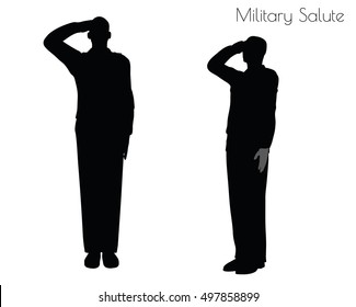 EPS 10 Vector Illustration Of A Man In Salute Pose On White Background
