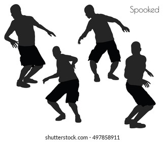 EPS 10 vector illustration of a man in Spooked pose on white background
