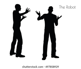 EPS 10 vector illustration of a man in The Robot pose on white background