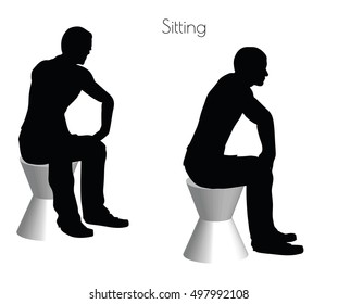 EPS 10 vector illustration of a man in Sitting  pose on white background
