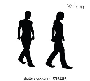 EPS 10 vector illustration of a man in Walking  pose on white background