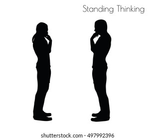 EPS 10 vector illustration of a man in Standing Thinking  pose on white background