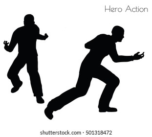 EPS 10 vector illustration of man in Hero Action pose on white background
