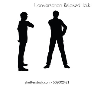 EPS 10 vector illustration of man in Conversation Relaxed Talk  pose on white background
