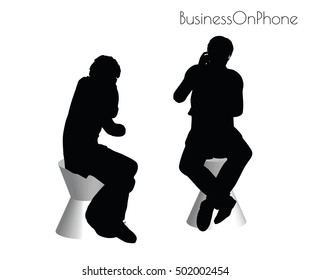 EPS 10 vector illustration of man in  Business On the Phone pose on white background