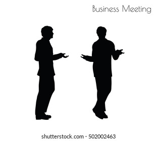 EPS 10 vector illustration of man in  Business Meeting pose on white background