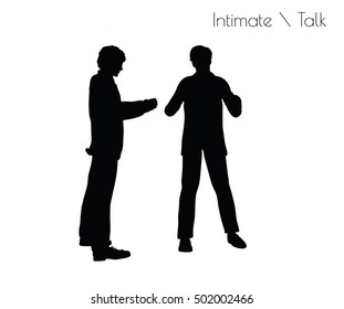 EPS 10 vector illustration of man in Conversation Intimate Talk  pose on white background
