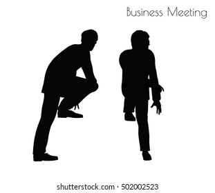 EPS 10 vector illustration of man in  Business Meeting pose on white background
