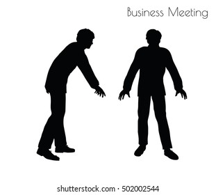 EPS 10 vector illustration of man in  Business Meeting pose on white background
