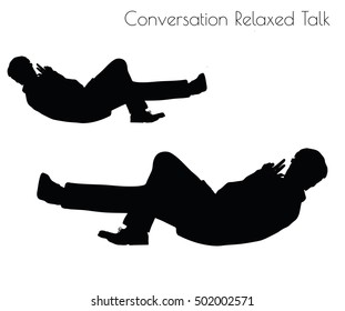 EPS 10 vector illustration of man in Conversation Relaxed Talk  pose on white background
