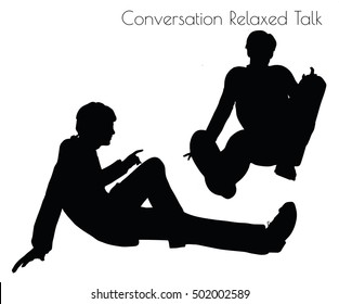 EPS 10 vector illustration of man in Conversation Relaxed Talk  pose on white background
