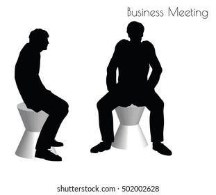 EPS 10 vector illustration of man in  Business Meeting pose on white background