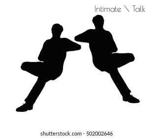 EPS 10 vector illustration of man in Conversation Intimate Talk  pose on white background
