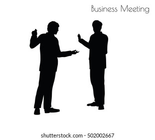 EPS 10 vector illustration of man in  Business Meeting pose on white background
