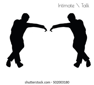 EPS 10 vector illustration of man in Conversation Intimate Talk  pose on white background
