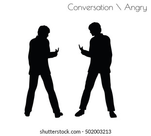 EPS 10 vector illustration of man in Conversation Angry pose on white background