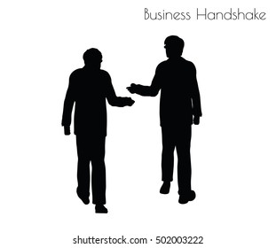 EPS 10 vector illustration of man in  Business Handshake pose on white background