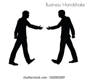 EPS 10 vector illustration of man in  Business Handshake pose on white background