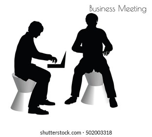 EPS 10 vector illustration of man in  Business Meeting pose on white background
