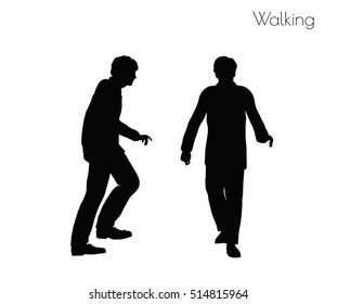 EPS 10 vector illustration of man in Walking pose on white background