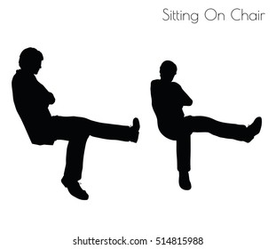 EPS 10 vector illustration of man in Sitting Pose On Chair pose on white background
