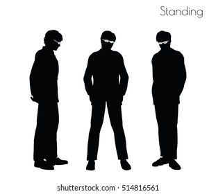EPS 10 vector illustration of man in Standing  pose on white background