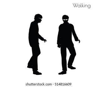 EPS 10 vector illustration of man in Walking pose on white background
