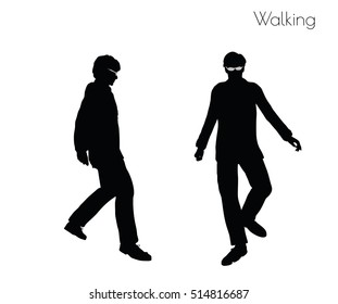 EPS 10 vector illustration of man in Walking pose on white background