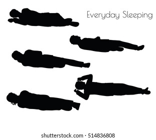 EPS 10 vector illustration of man in Everyday Sleeping pose on white background