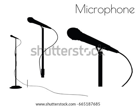 EPS 10 vector illustration of microphone silhouette on white background