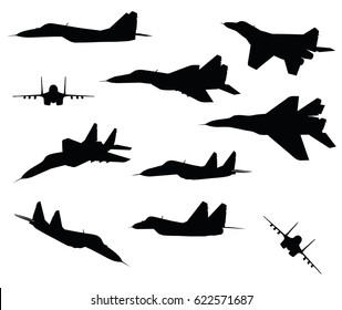 EPS 10 vector illustration of  Mig-29 on white background