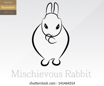 EPS 10 -Vector illustration of a Mischievous looking rabbit on a removable background.