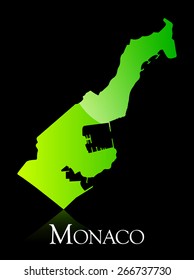 EPS 10 Vector illustration of Monaco green shiny map. Used transparency.