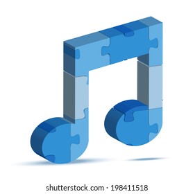 EPS 10 Vector Illustration of music icon in puzzle