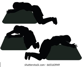 EPS 10 vector illustration of Muslim woman silhouette in pray pose
